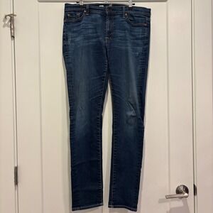 7 For All Mankind Roxanne Slim Straight Jeans Dark Wash Denim Size 32